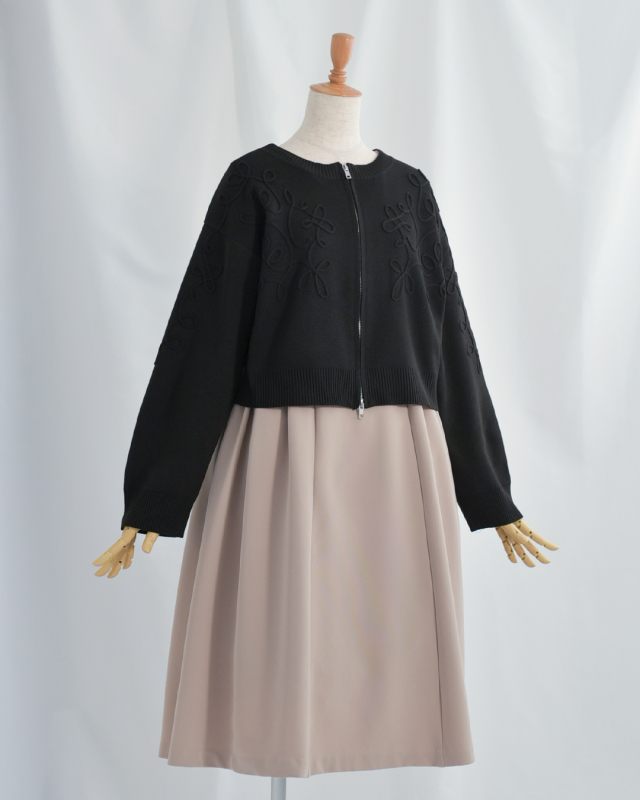 カーディガン カシス】 お色展開：ブラック ／ サイズ展開：Free