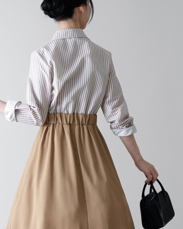 レジーナ【神戸ワンピース専門店】ドッキングフレアワンピース