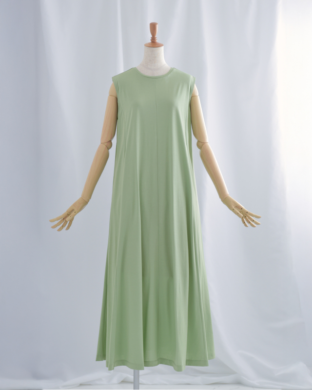 フレア ワンピース ソレア】お色展開：グリーン,レッド ／ サイズ展開