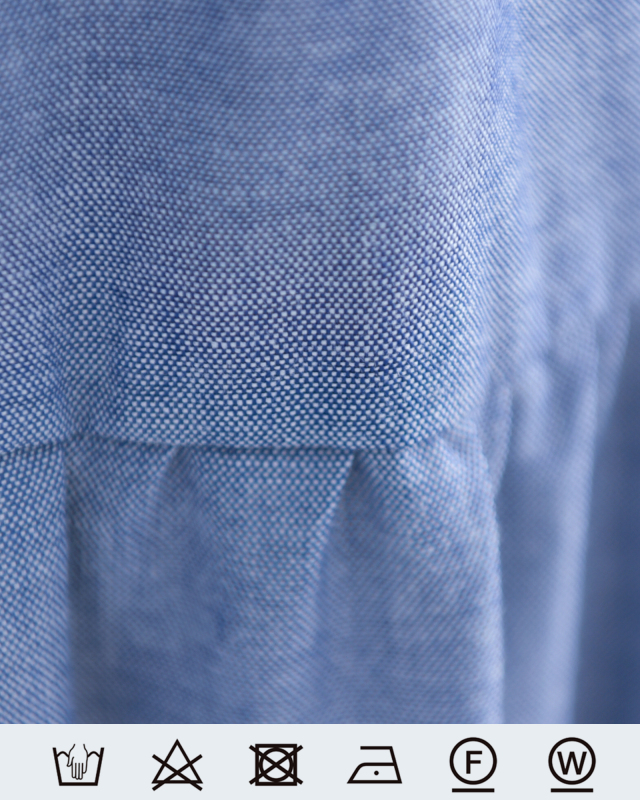 綿混の優しい質感とさらりとした着心地が魅力のブルーワンピース生地