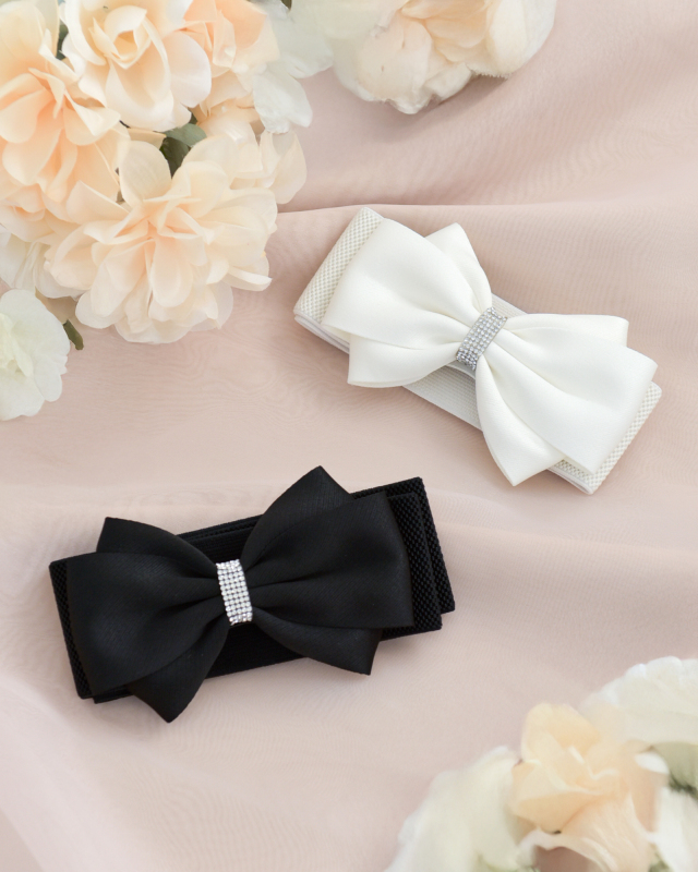 グリッターリボンベルト】お色展開：ホワイト,ブラック ／ サイズ展開