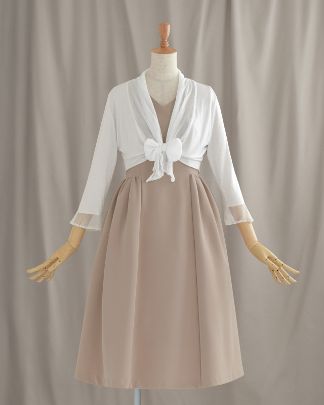 シアー フリル ボレロ】お色展開：ホワイト,ブラック ／ サイズ展開