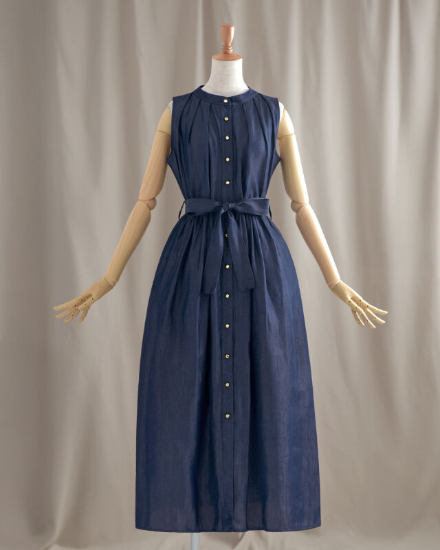 シャツ ワンピース クラッセ】お色展開：ブルー ／ サイズ展開：Free