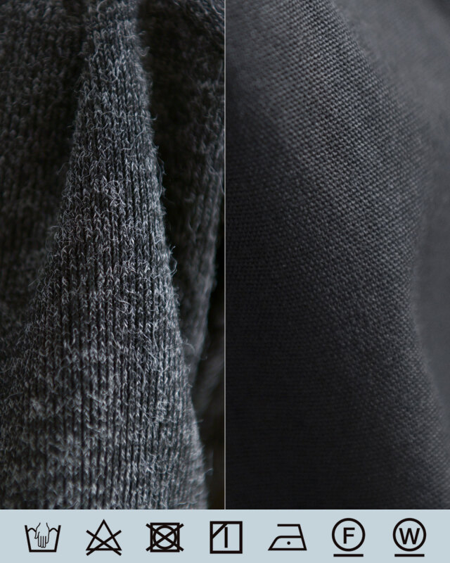 ブラック×カーキの生地感アップ、シックで洗練された印象を演出します。