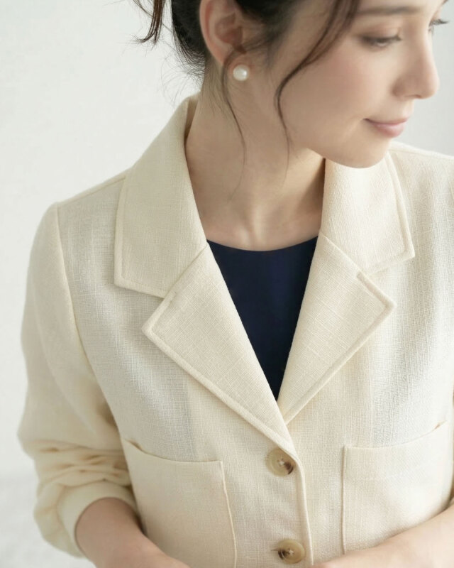 レジーナ【神戸ワンピース専門店】コンパクト ツイード ジャケット