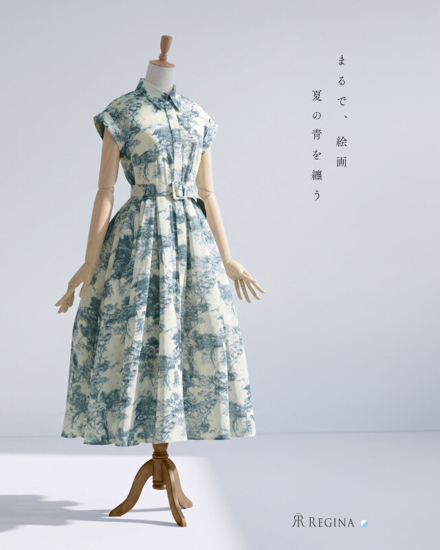 シャツ ワンピース メゾンジュイ】お色展開：ブルー ／ サイズ展開