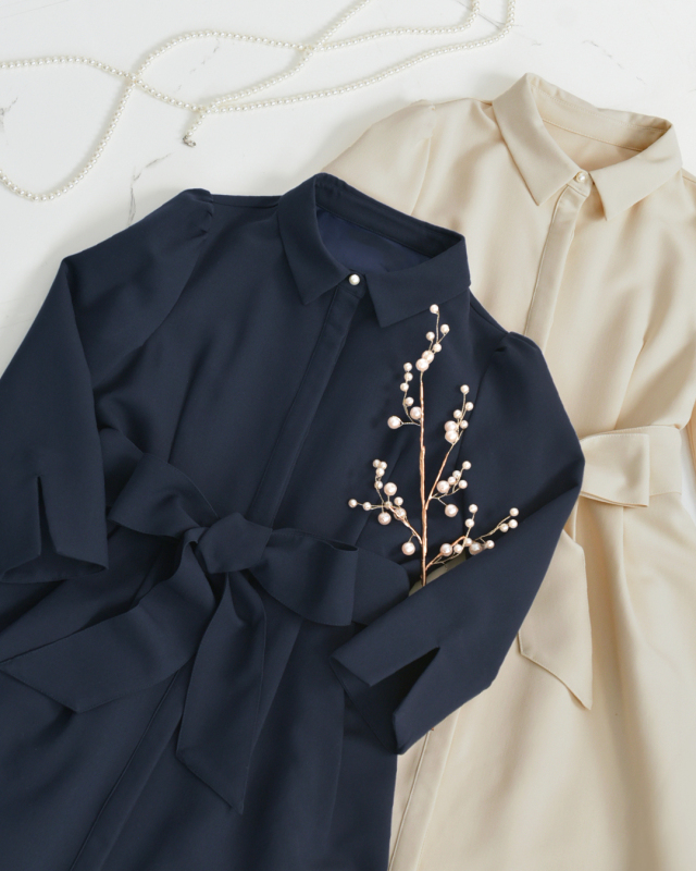 2色展開のシャツワンピース