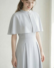 ケープ ワンピース ソフィー】お色展開：グレー,ネイビー ／ サイズ