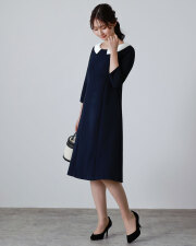 レディ プレード ワンピース】s044 お色展開：グレー ／ サイズ展開