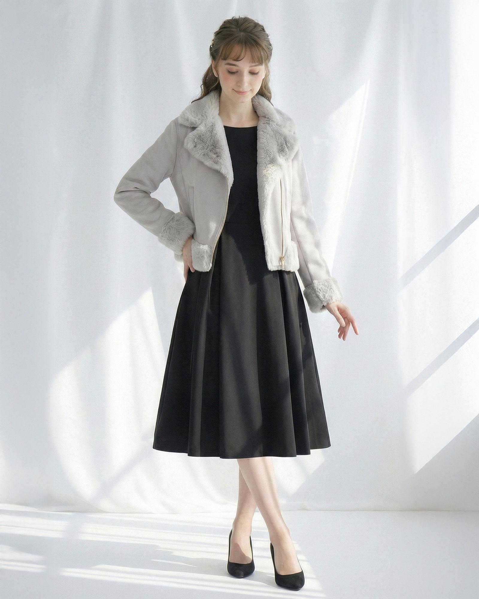 ジャケット ［ ウインターフェアリー ］】 お色展開：グレー,ピンク