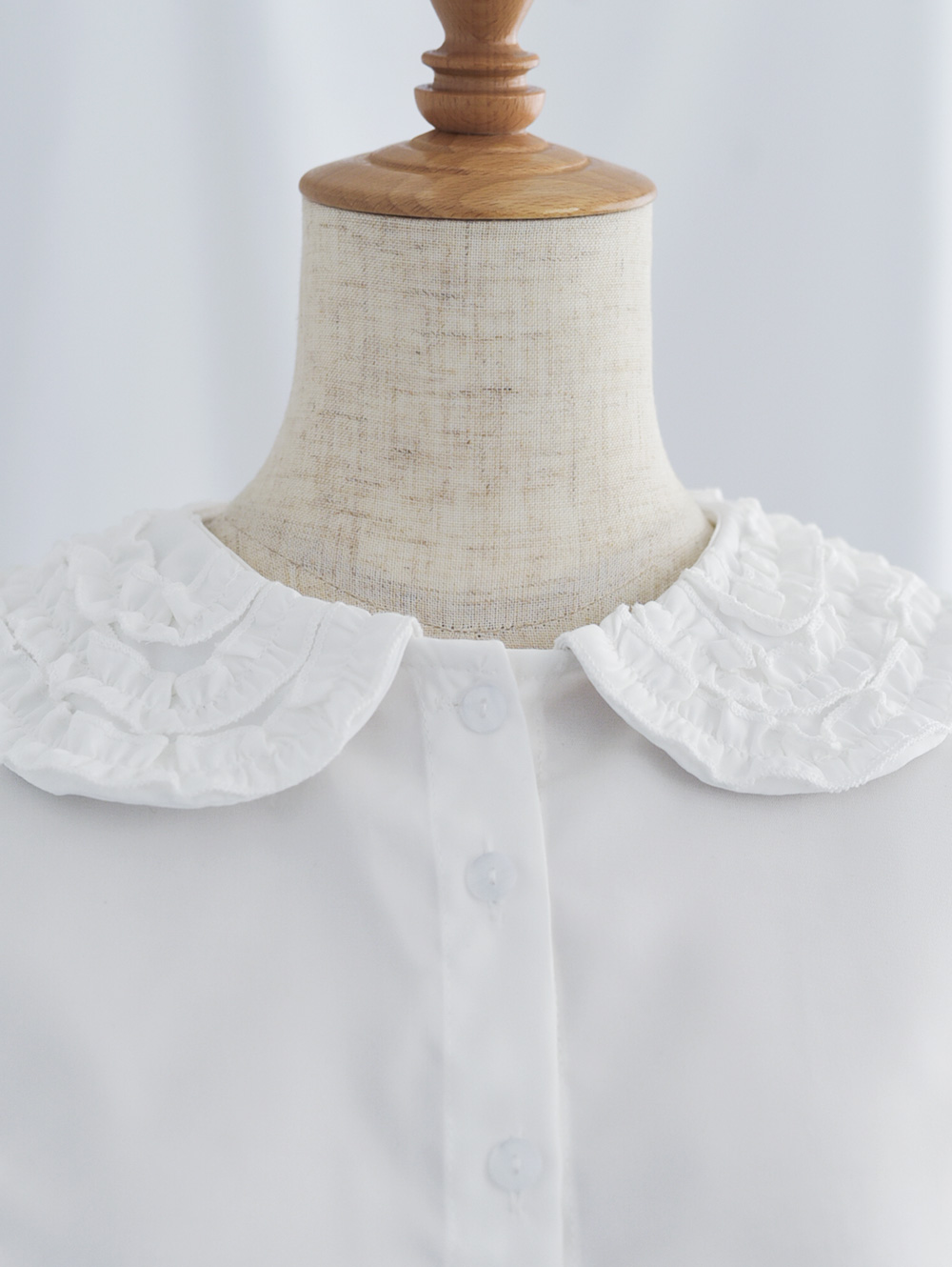 つけ襟｜エレガンス インナー カラー ［フリル］】お色展開：ホワイト