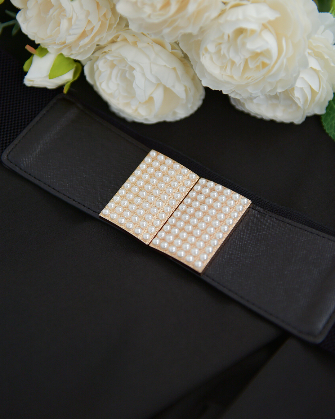 パール ラバー ベルト】お色展開：ブラック ／ サイズ展開：Free