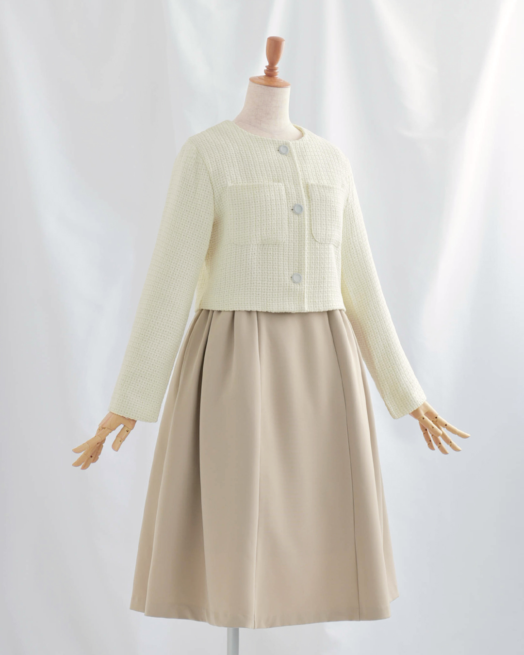 ツイード ジャケット プリムローズ】お色展開：ブラック,ホワイト