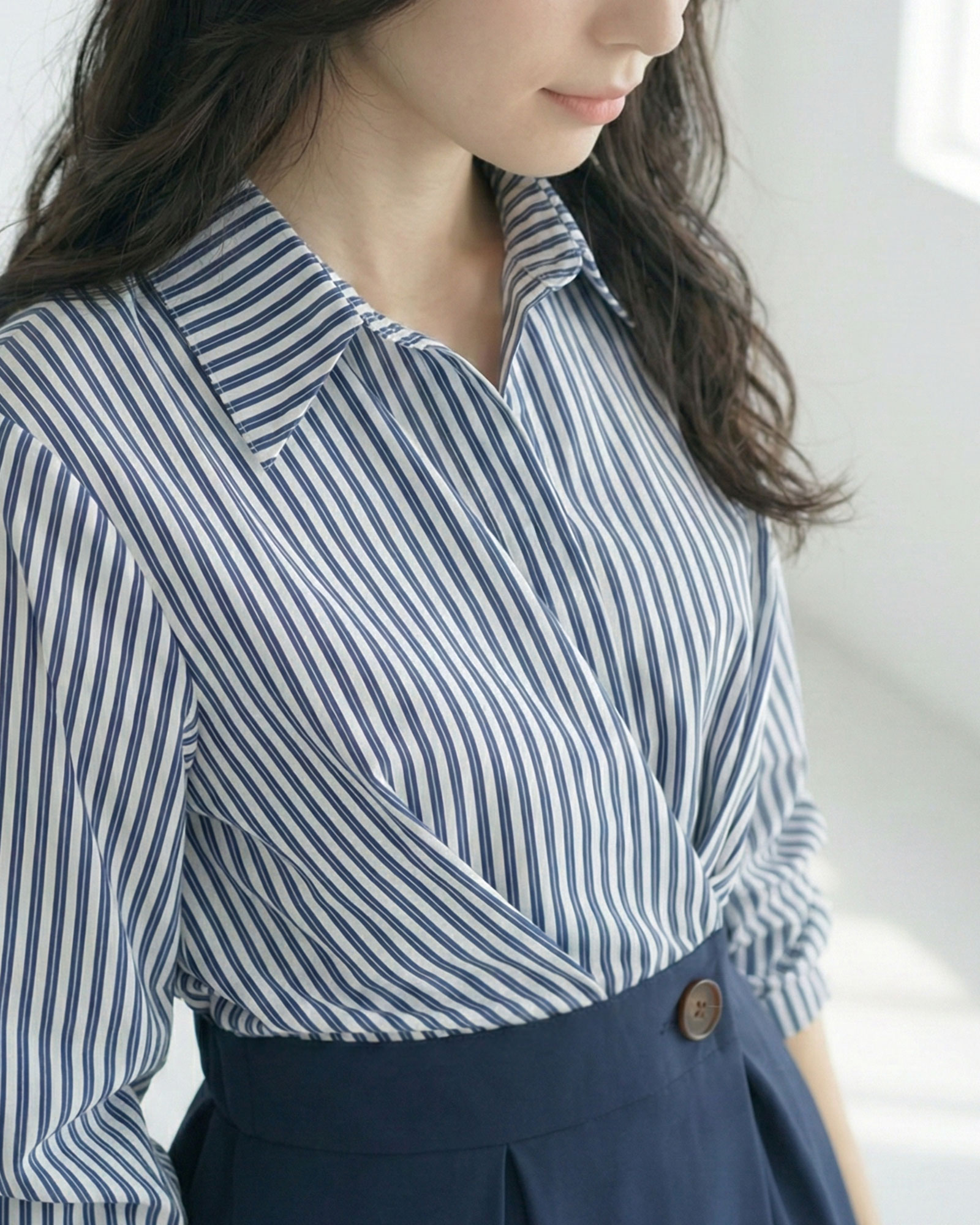 小顔を叶える美人襟のドッキングワンピース Docking Onepiece Lien レジーナ【神戸ワンピース専門店】