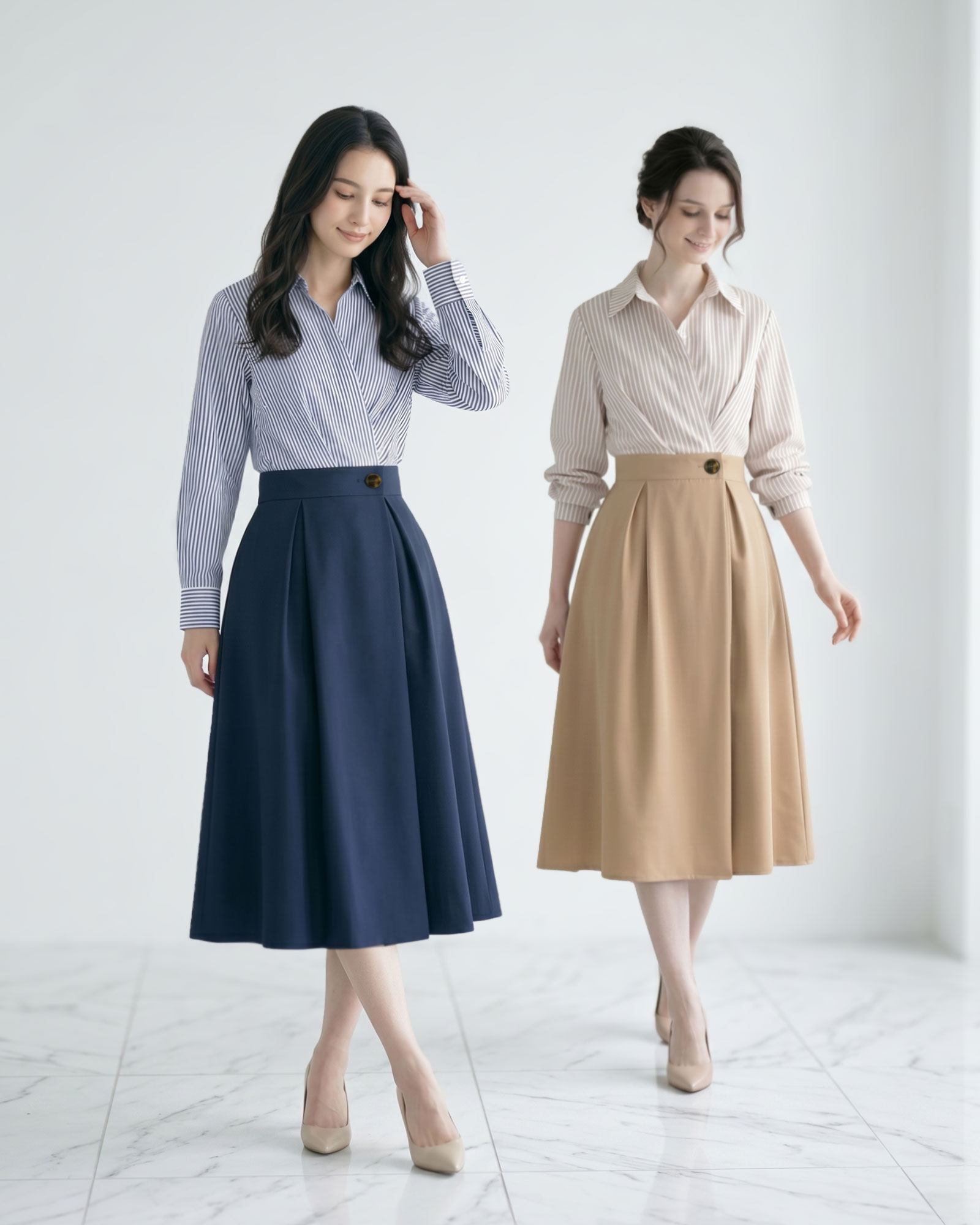 ドッキング ワンピース リアン】お色展開：ブルー,ベージュ ／ サイズ