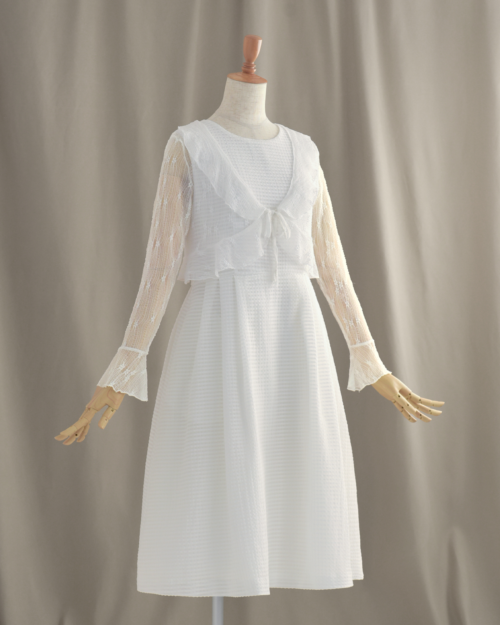 シアー フリル ボレロ】お色展開：ブルー,グリーン,ホワイト ／ サイズ