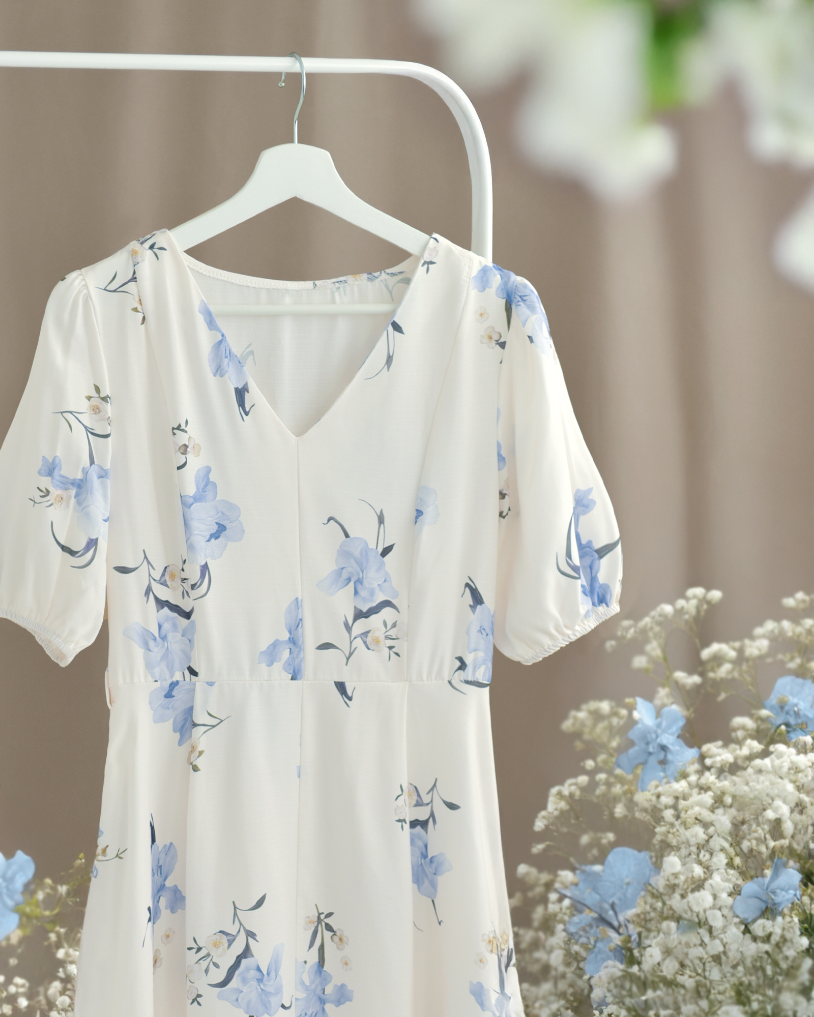 ワンピース フローラ】お色展開：ホワイト ／ サイズ展開：Free