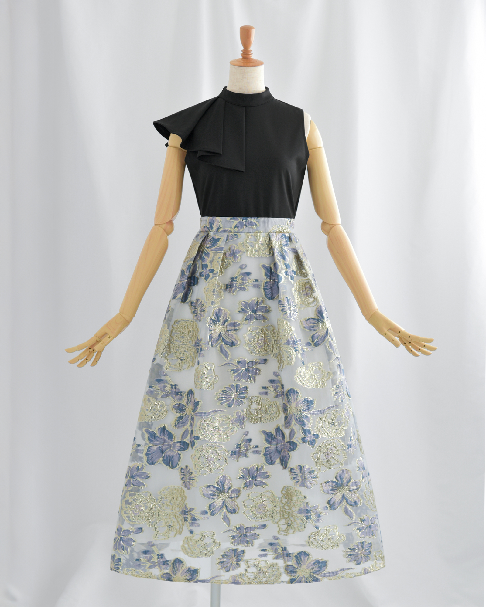 ドッキング ワンピース フリージア】お色展開：ブラック