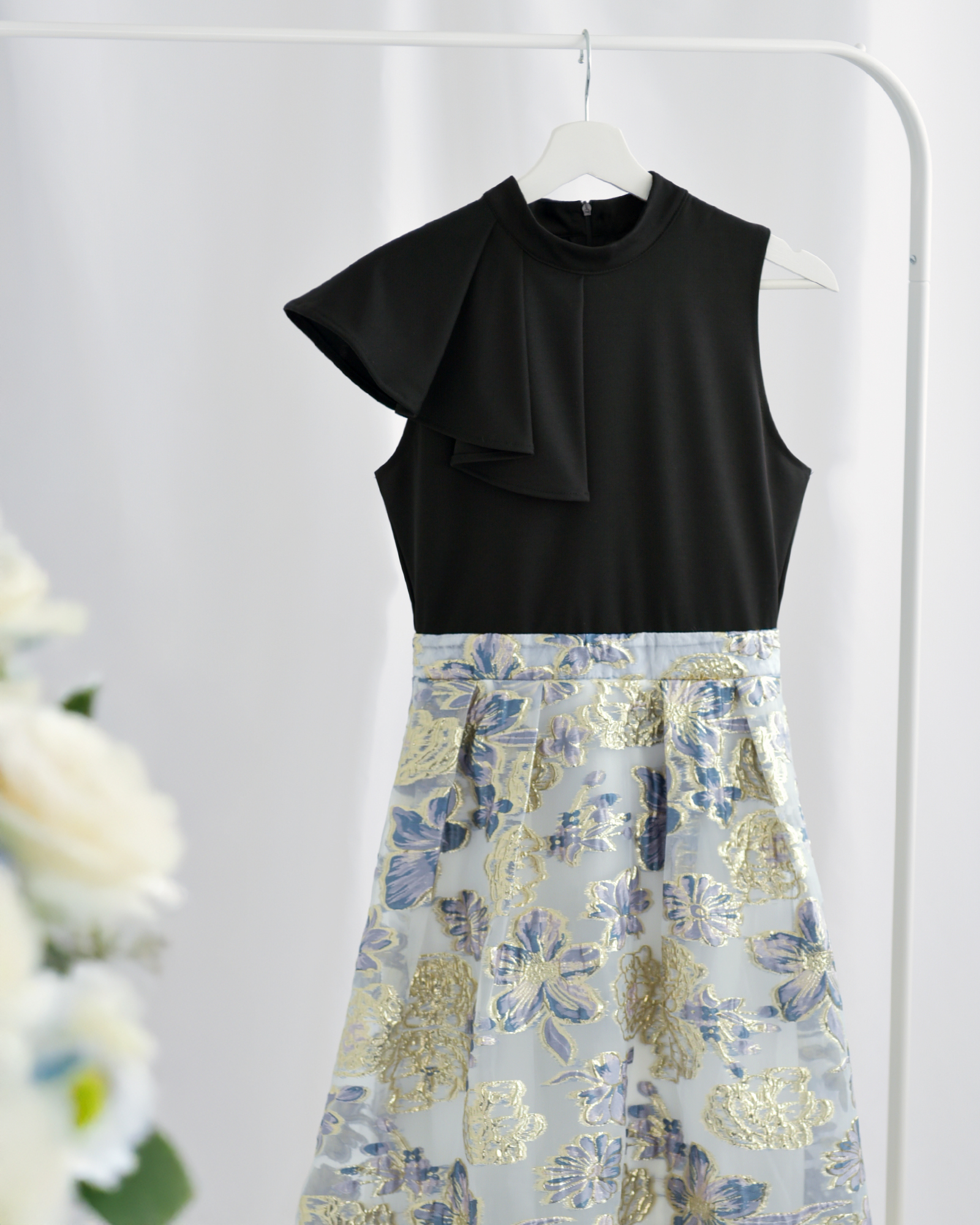 ドッキング ワンピース フリージア】お色展開：ブラック