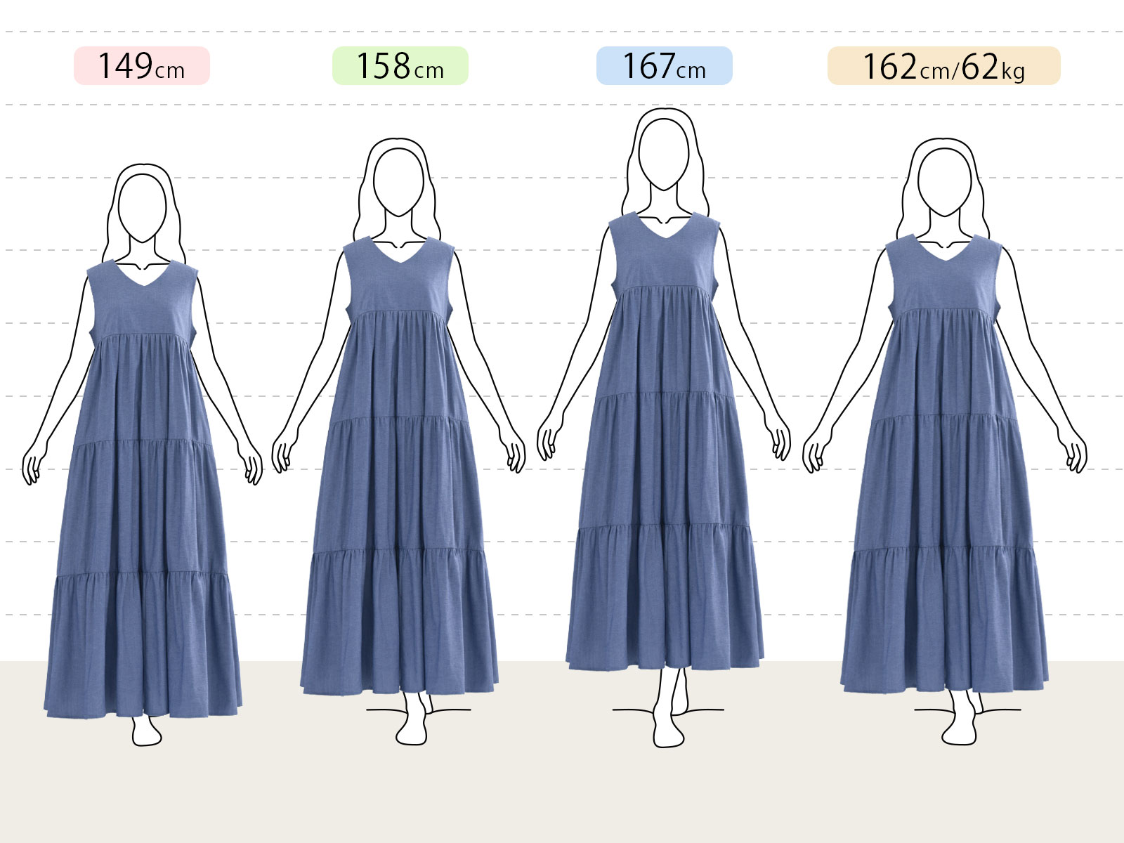 ティアードが軽やかに揺れる夏の上品ワンピース｜レジーナ【神戸ワンピース専門店】