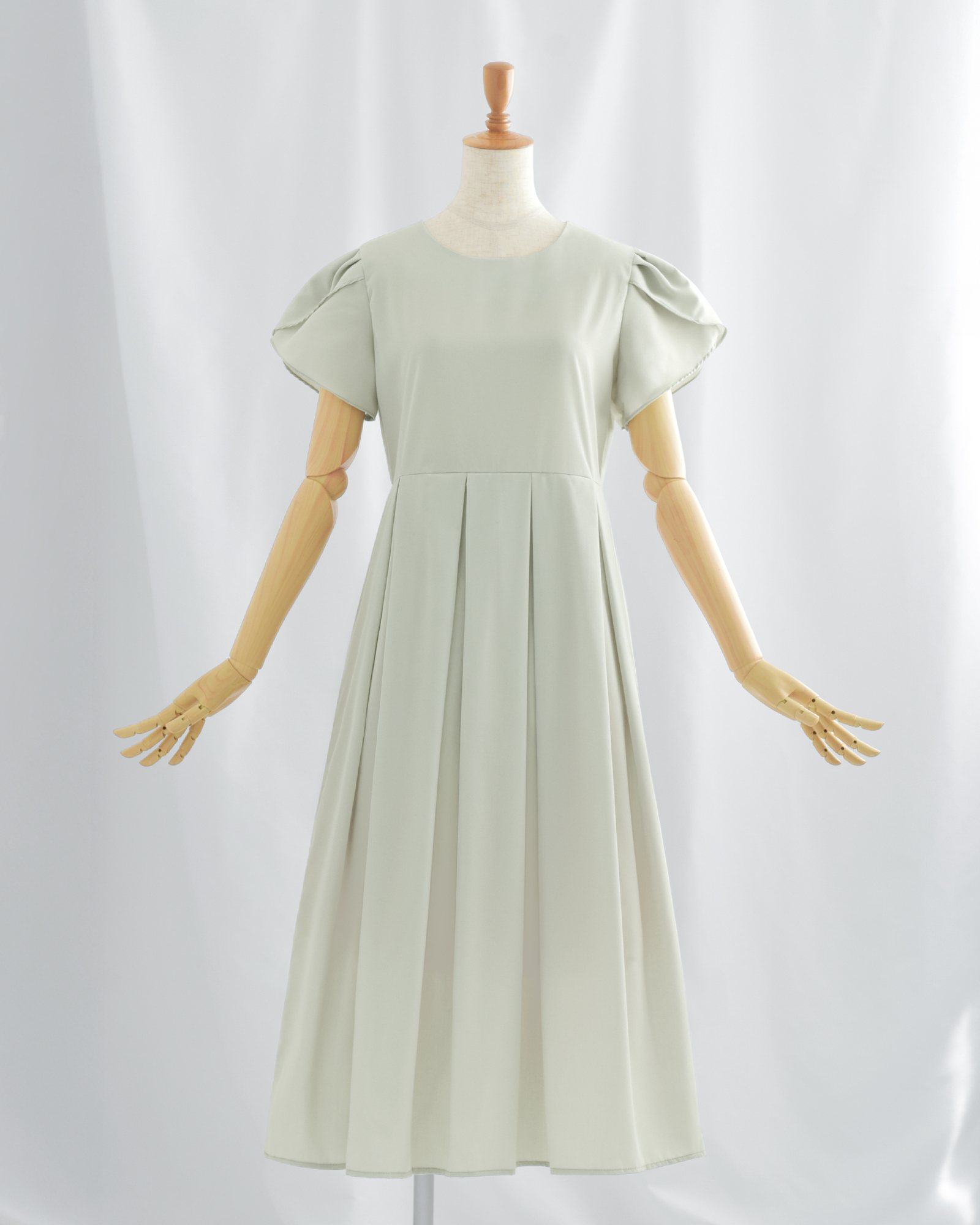 タック ワンピース ノア】お色展開：ベージュ,ネイビー ／ サイズ展開