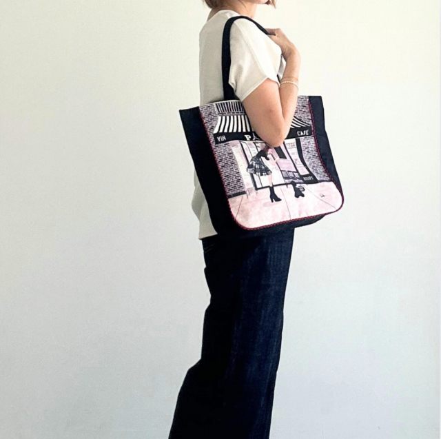 パイピングトート_着画　cafe パリス