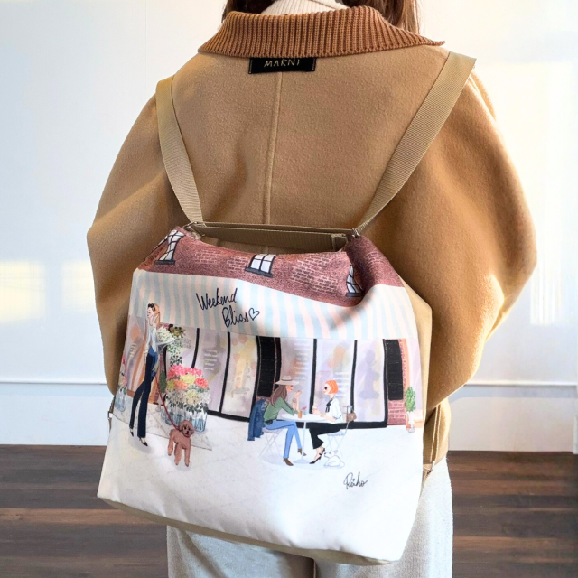 3wayバッグ　バックパック　リュック　flowere cafe