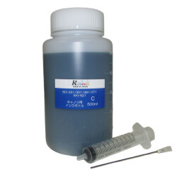 Canon キャノン プリンター インク BCI-301C / BCI-331C / XKI-N21C 用 詰め替えインク 染料 C シアン 500ml