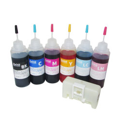 エプソン EPSON カメ ( KAM ）・クマノミ（ KUI ) 用　詰め替えインク 6色 (60ml) リセッター（リミット100回）セット