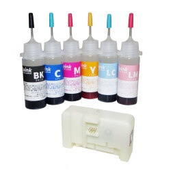 EPSON　エプソン　サツマイモ(SAT）イチョウ（ITH) 用 詰め替えインク6色 リセッターセット （各15ml）