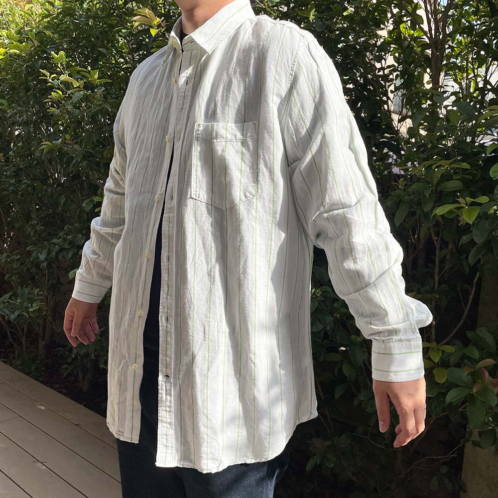 ストライプシャツ light green