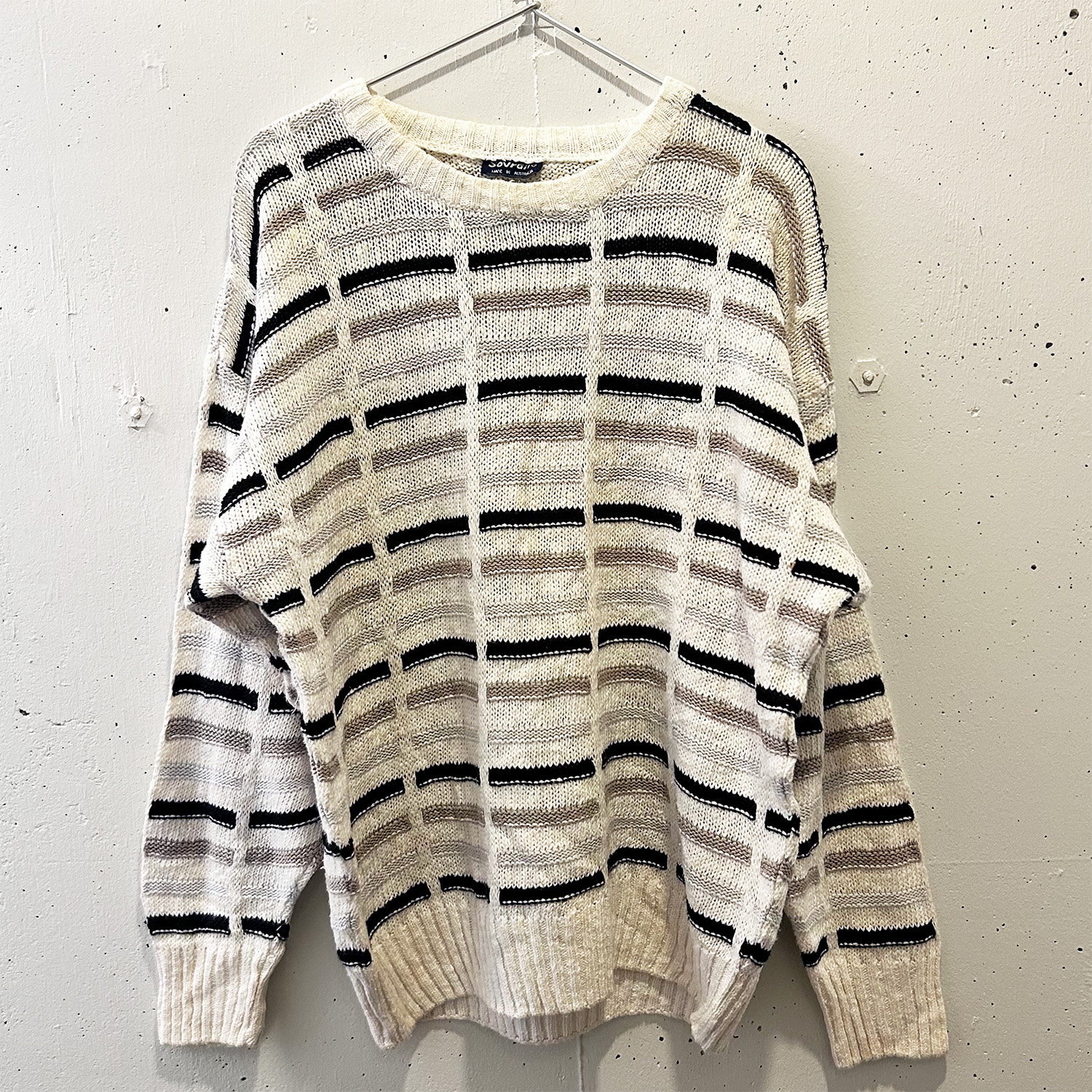 ジオメトリックボーダーニット