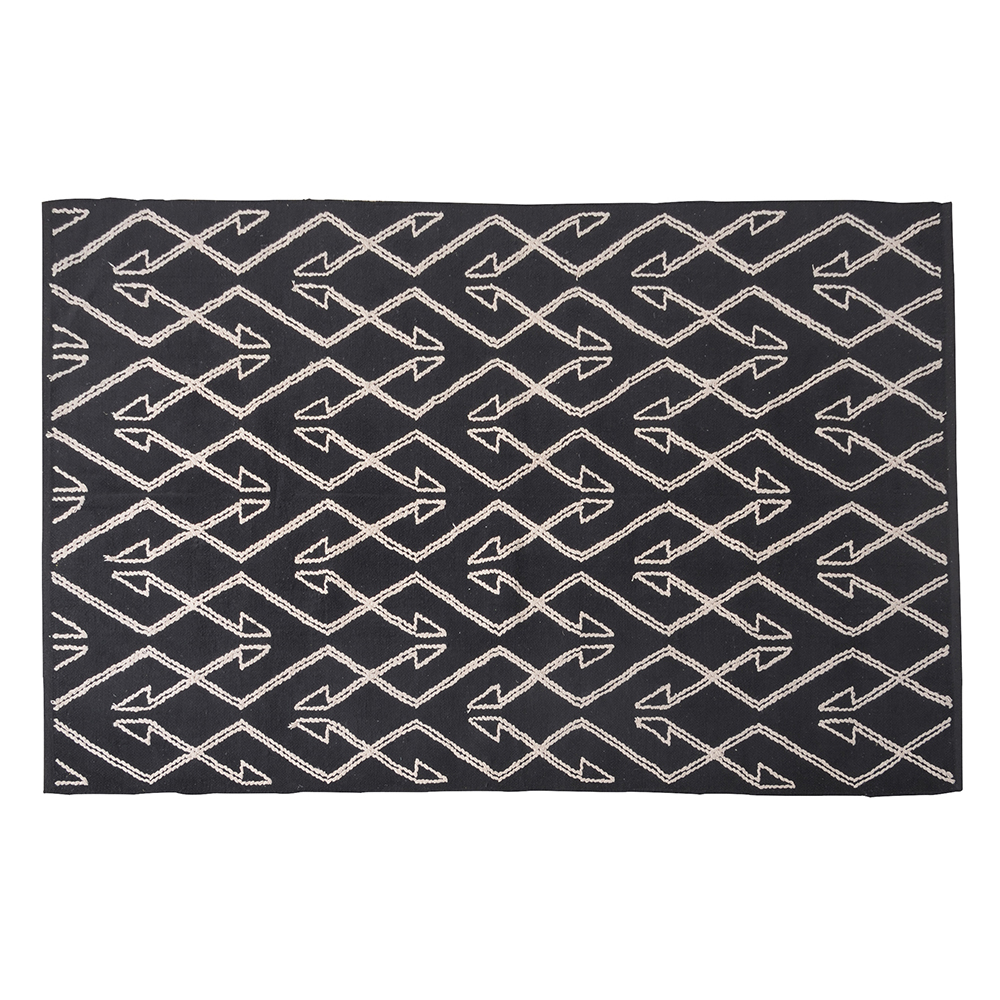 デザインラグ 幾何学模様 ブラック