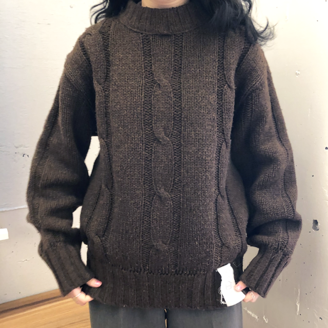 モックネックニット Dark brown