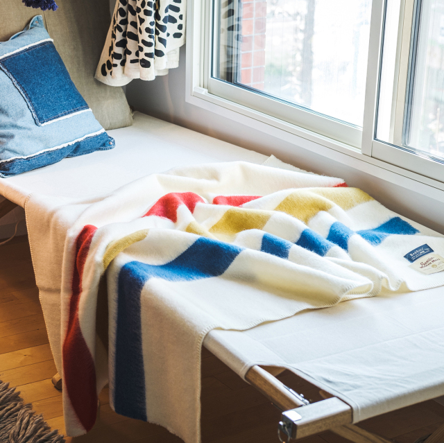 Wool Blanket 1/2 / Border MULTI 2　130×90