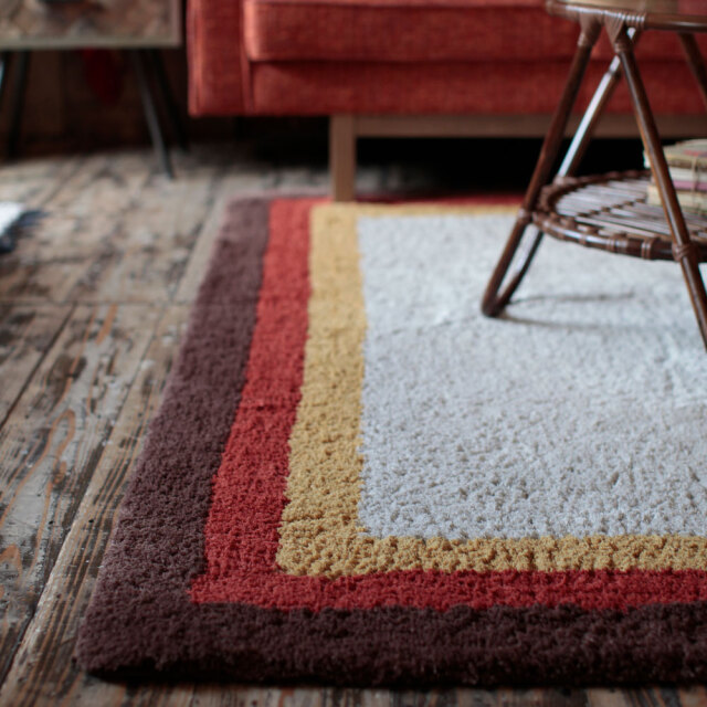 使用期間少　美品　ラグ 200×140cm グリーン レシェ クリーニング済 GRINIT ラグ 全2色 140x200