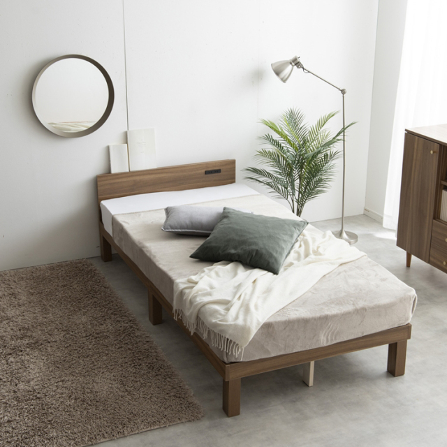 【シングル】Ruhe コンセント付きすのこベッド