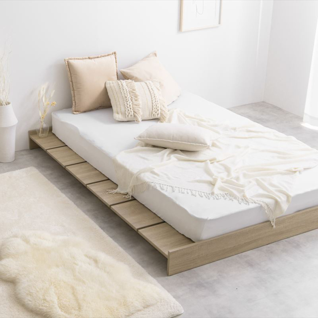 【シングル】Yuseong 幅120cm幅広すのこローベッド