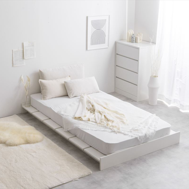 【シングル】Yuseong 幅120cm幅広すのこローベッド