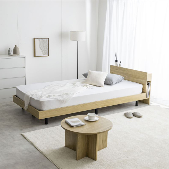 【セミダブル】Isla コンセント・宮付きすのこベッド/ナチュラル