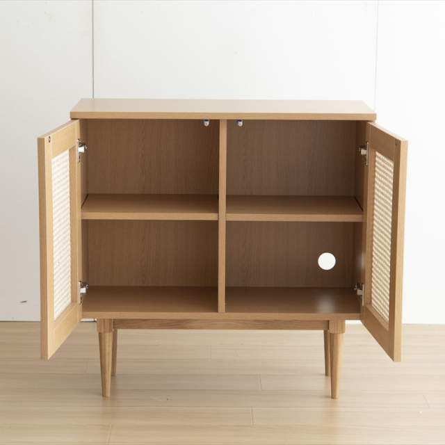 【美品】KOMERO コメロ　サイドキャビネット 引き出し付き ラタン風 Komero ラタンサイドキャビネット | karitoku
