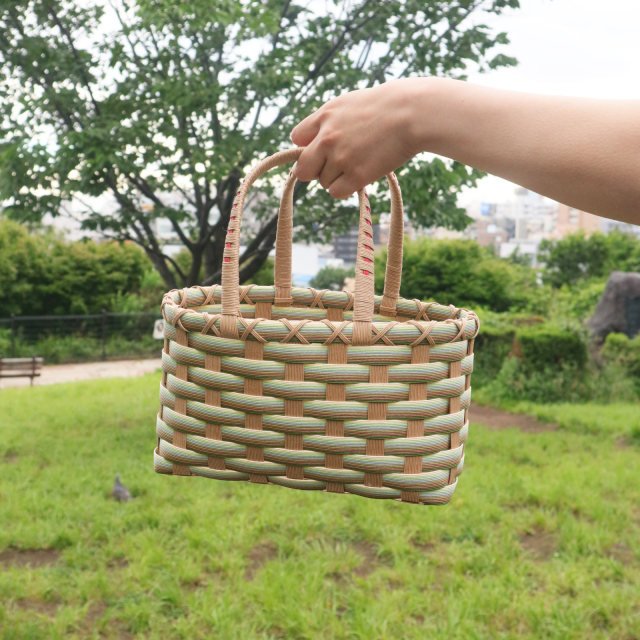 松野屋】クラフトテープバスケット 小