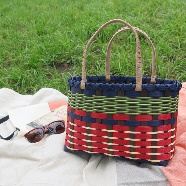 松野屋】クラフトテープバスケット 大