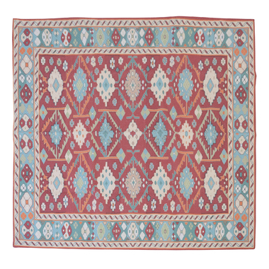 70s アンティークラグ ラグ アンティーク調 レッド