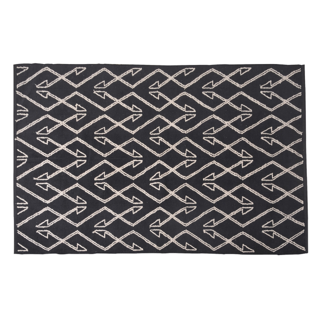 デザインラグ 幾何学模様 ブラック