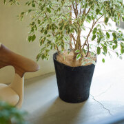 Earth Pot&Saucer M Black