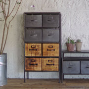 IRON WOODEN DRAWER CHEST