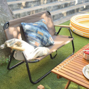 東谷 フォールディングチェア 二人掛け ブラウン OLC-622BR 東谷 アウトドアチェア 折りたたみ 2人用 フォールディング