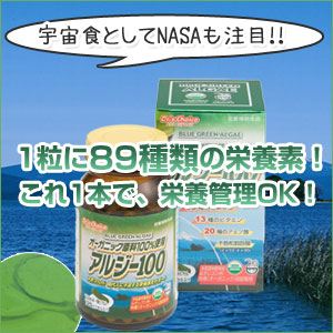 【NASAも注目！1カプセルに89種類の栄養素含有】ブルーグリーンアルジー100　120カプセル