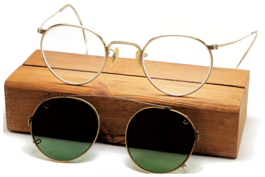 アメリカンオプティカル ヴィンテージ メガネ 眼鏡 フルビュー クリップオン付 AMERICAN OPTICAL FUL-VUE 1930’s~40's(AO-060)